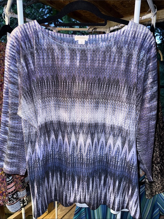 Chico's Sweaters - Chicos Women’s size 3 or XL Purple, blue & white Gradient Pattern  top